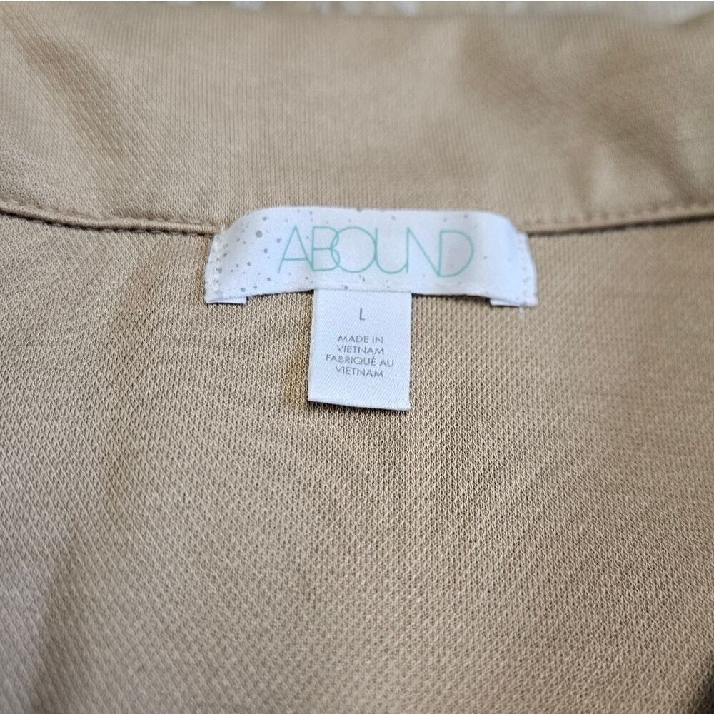 Abound Collared Cropped Tank Top Blouse Women's Large Tan Beige Kahki Nude Cream - Picture 3 of 4